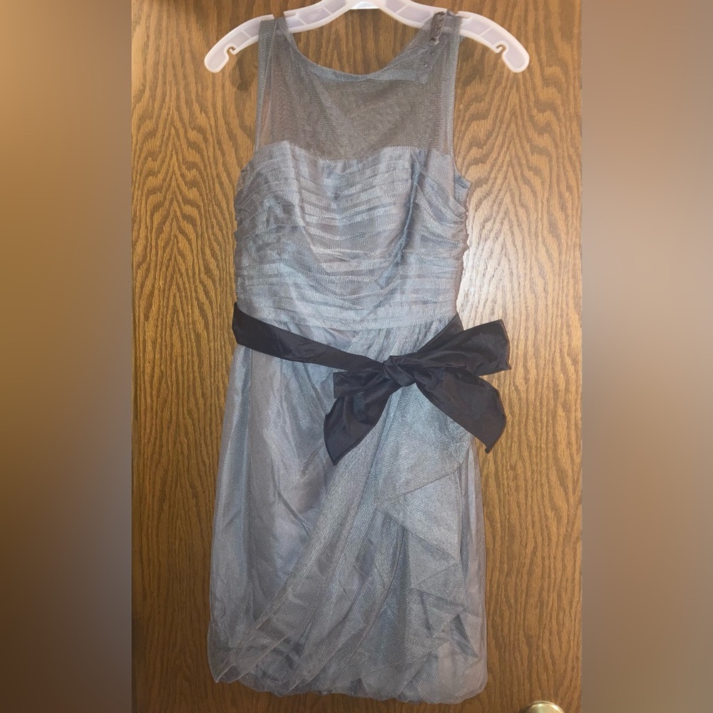 WHIT Gray Dress with Black Sash